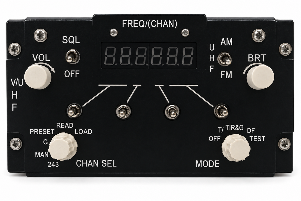 F-14 ARC-182 standalone V/UHF radio panel clean product image without rear box