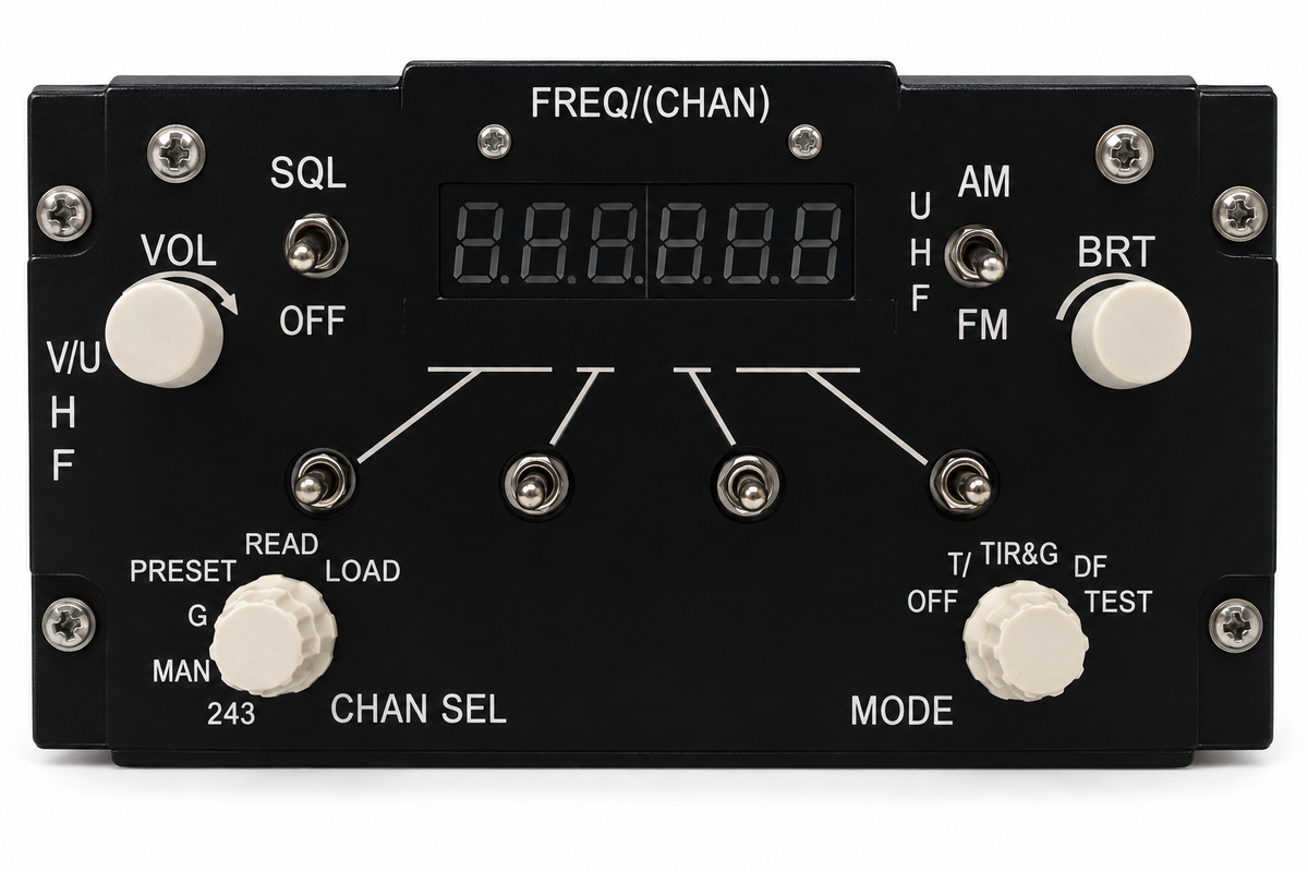 F-14 ARC-182 standalone V/UHF radio panel clean product image without rear box