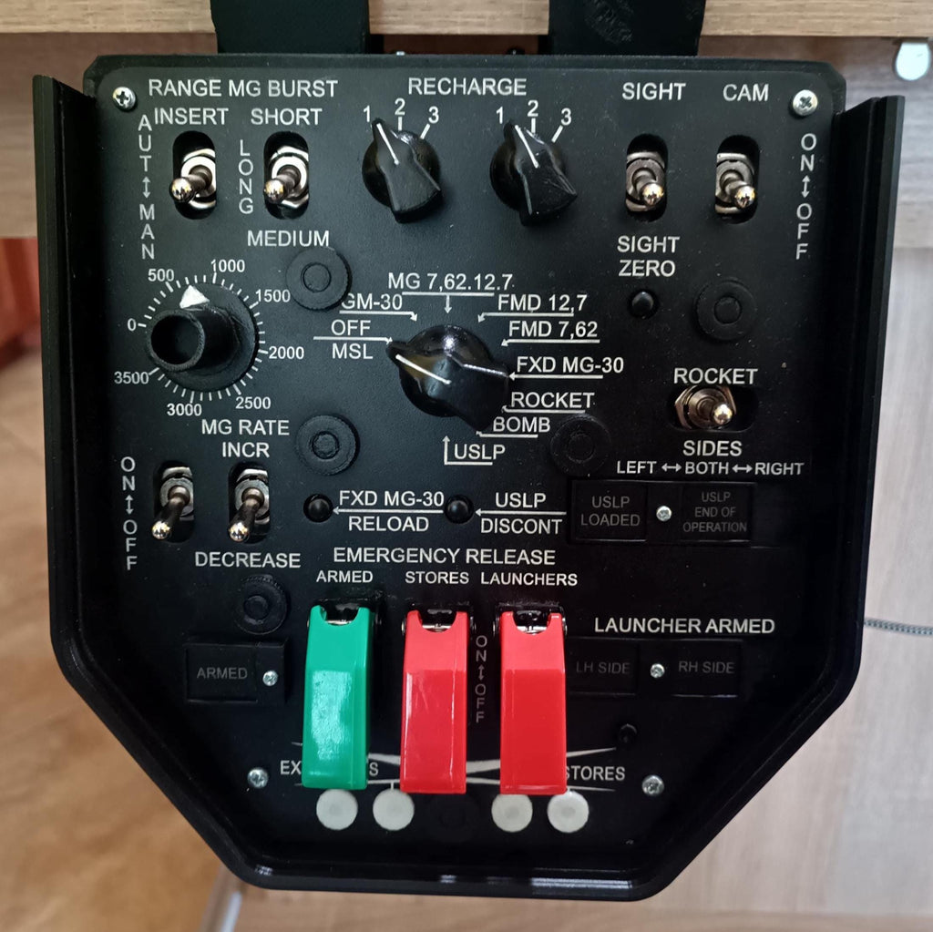Panneau de contrôle d'armement Mi-24P Hind pour DCS + support de bureau inclus