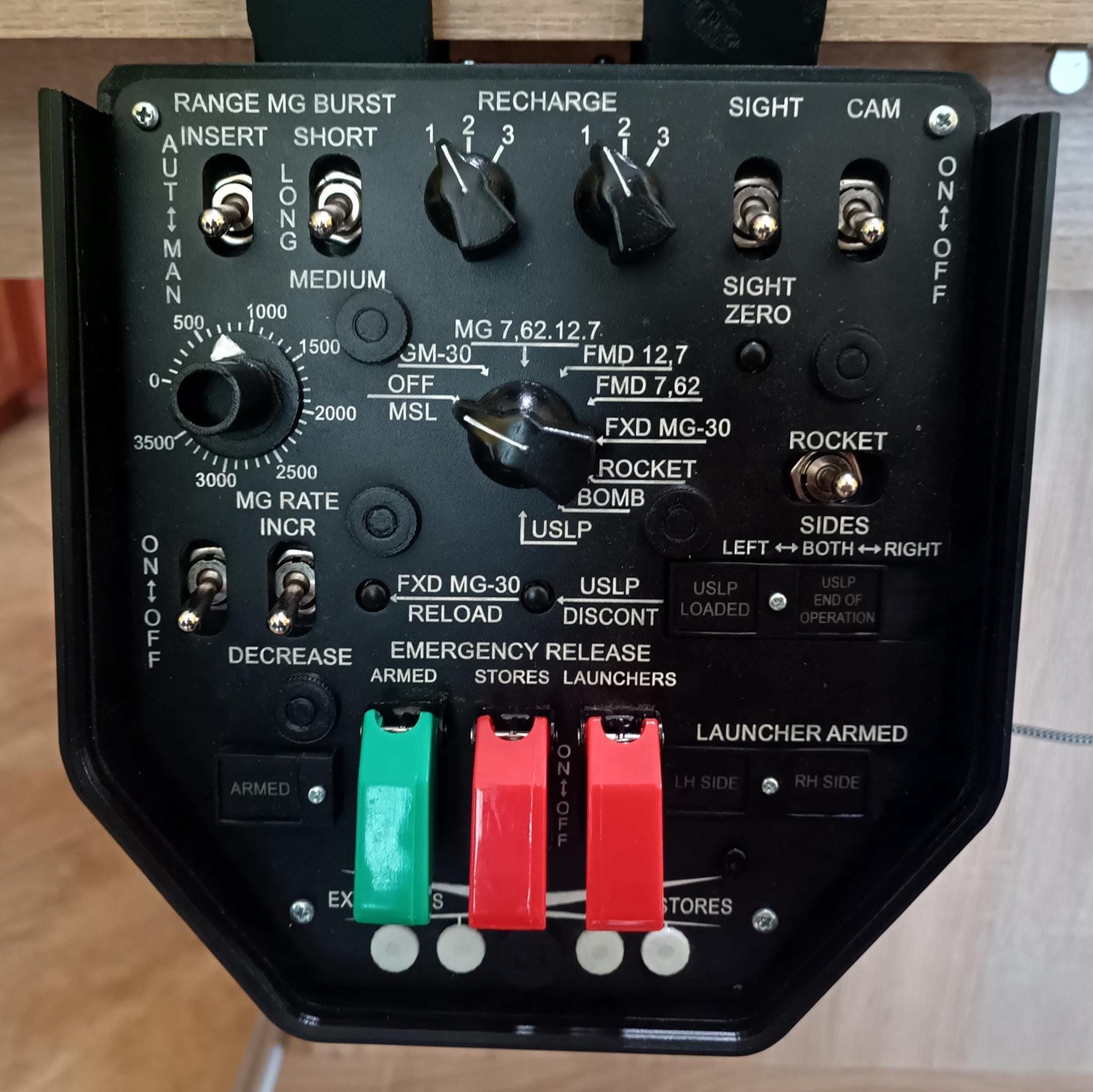 Panneau de contrôle d'armement Mi-24P Hind pour DCS + support de bureau inclus