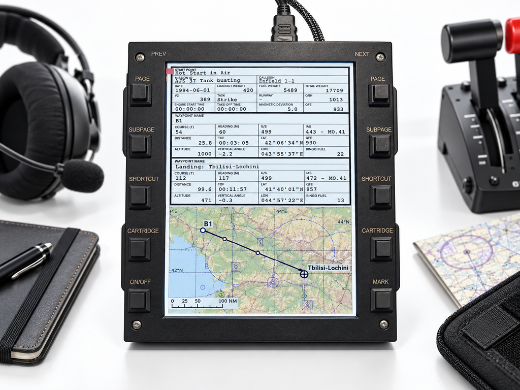 8-inch Digital Kneeboard Display for flight simulation advertising image